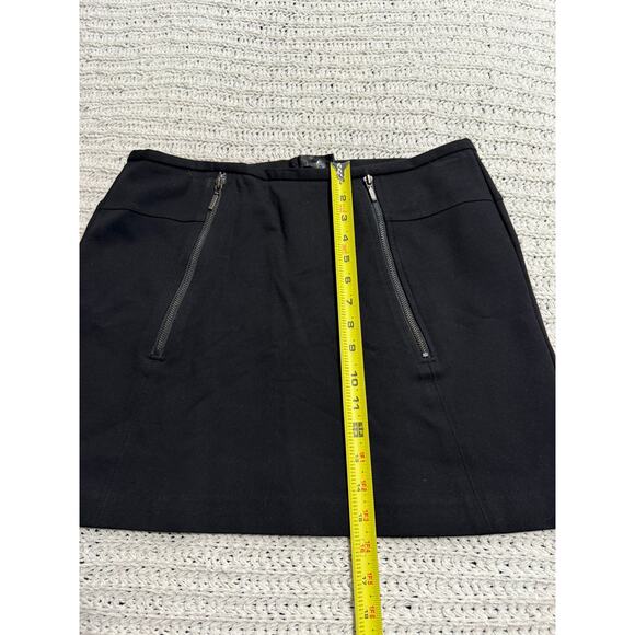 Kenar Mini Skirt Dual Zipper Accents Women's Size 10 Stretch Black - Picture 3 of 9